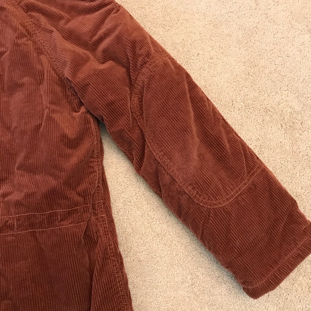 American Eagle AEO Brown Corduroy Winter Coat Womens Small Faux Fur Quilt Lined - Picture 11 of 14